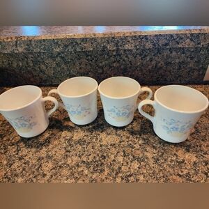 Corning Country Cornflower Basket Mugs, Set of 4
